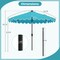 Costway 9.3 FT Solar Patio Umbrella Outdoor Market Sunshade with 24 LED Lights,Ruffles Beige/Brown/Red/Gray/Turquoise